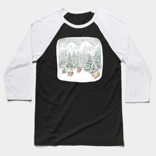 winter holidays with cute animals Baseball T-Shirt